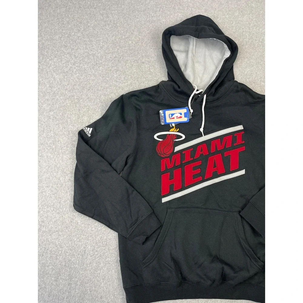 Miami Heat Basketball Playbook Sweatshirt Mens M‎ Black NBA Adidas Hoodie 2014